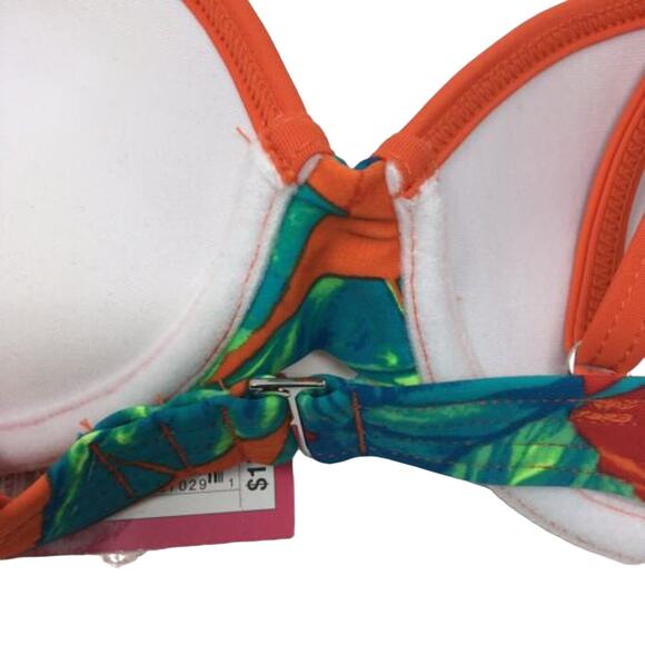 NWT Xhilaration Bralette Push Up Bikini Top Tropical Print Underwire Back XS - Picture 13 of 14